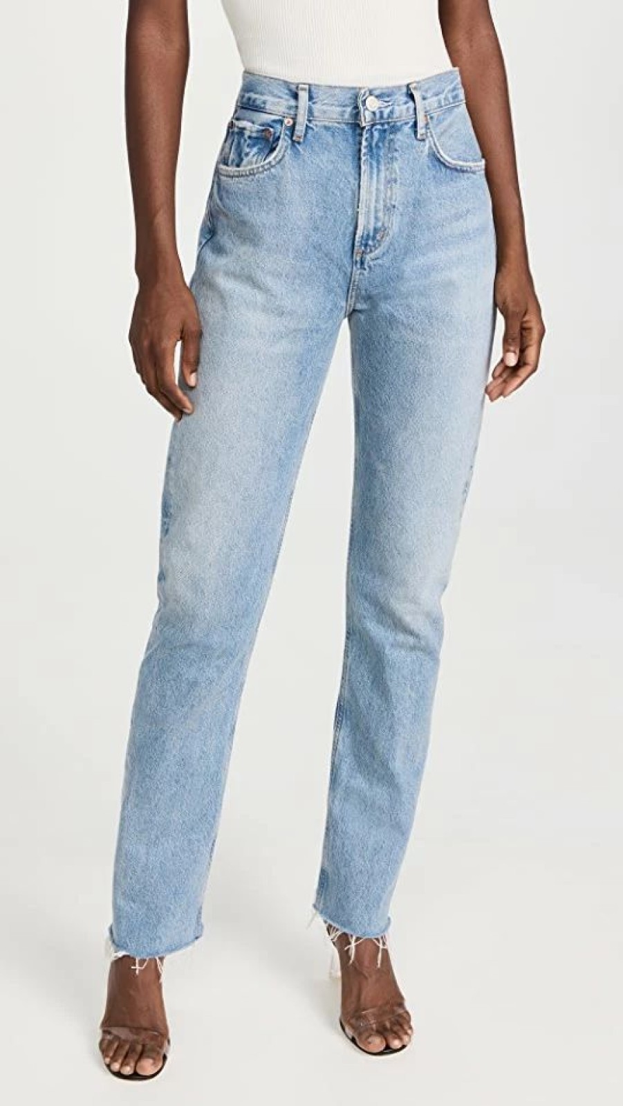 Distressed Jeans * | Best Reviews Of Agolde Cherie High Rise Straight Jeans Tone