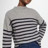 Turtle & Mock Necks * | Outlet Rails Claudia Sweater Heather Navy Stripe