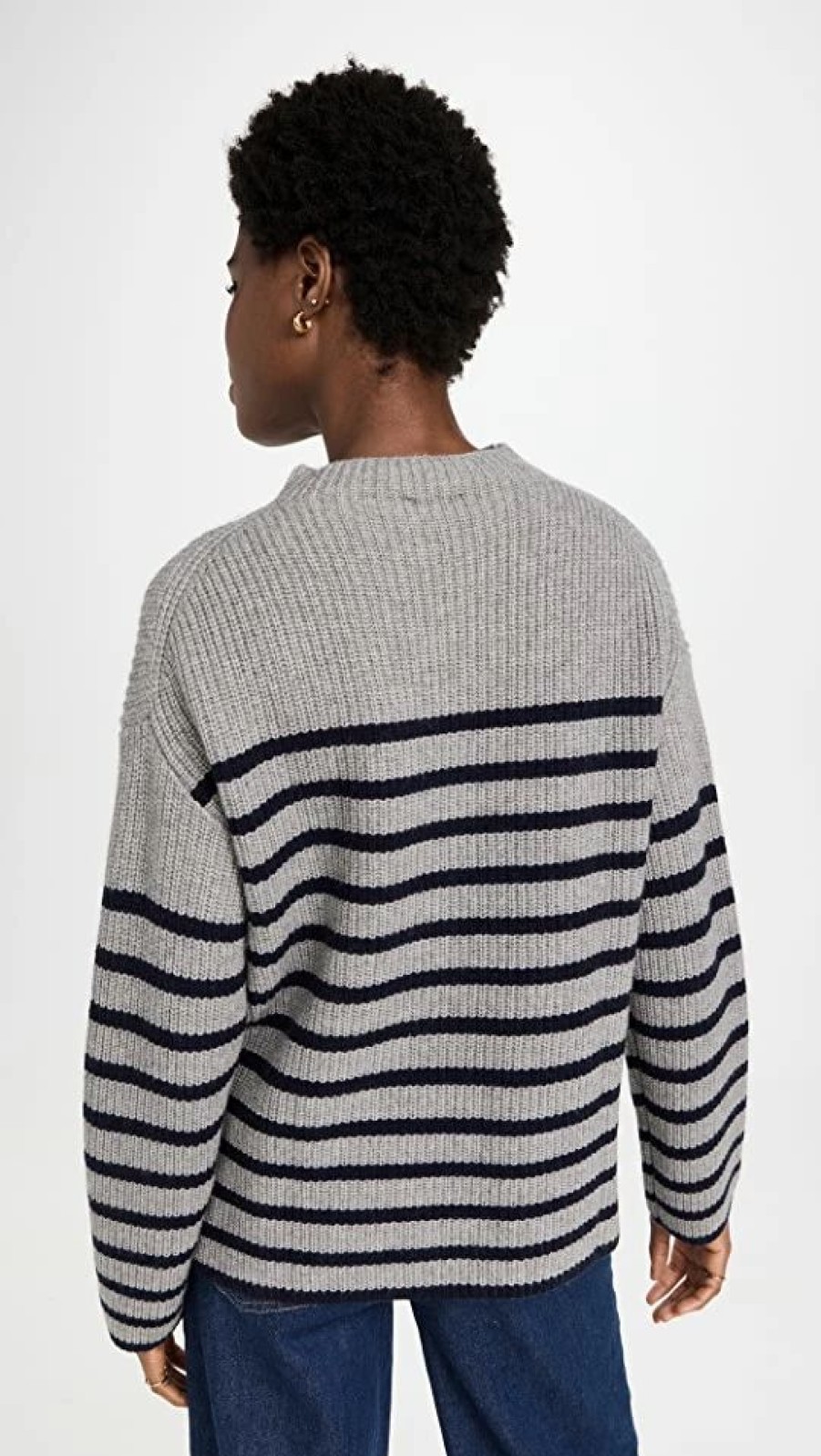 Turtle & Mock Necks * | Outlet Rails Claudia Sweater Heather Navy Stripe