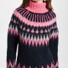 Turtle & Mock Necks * | Buy Naadam Alpaca Fair Isle Turtleneck Navy Combo