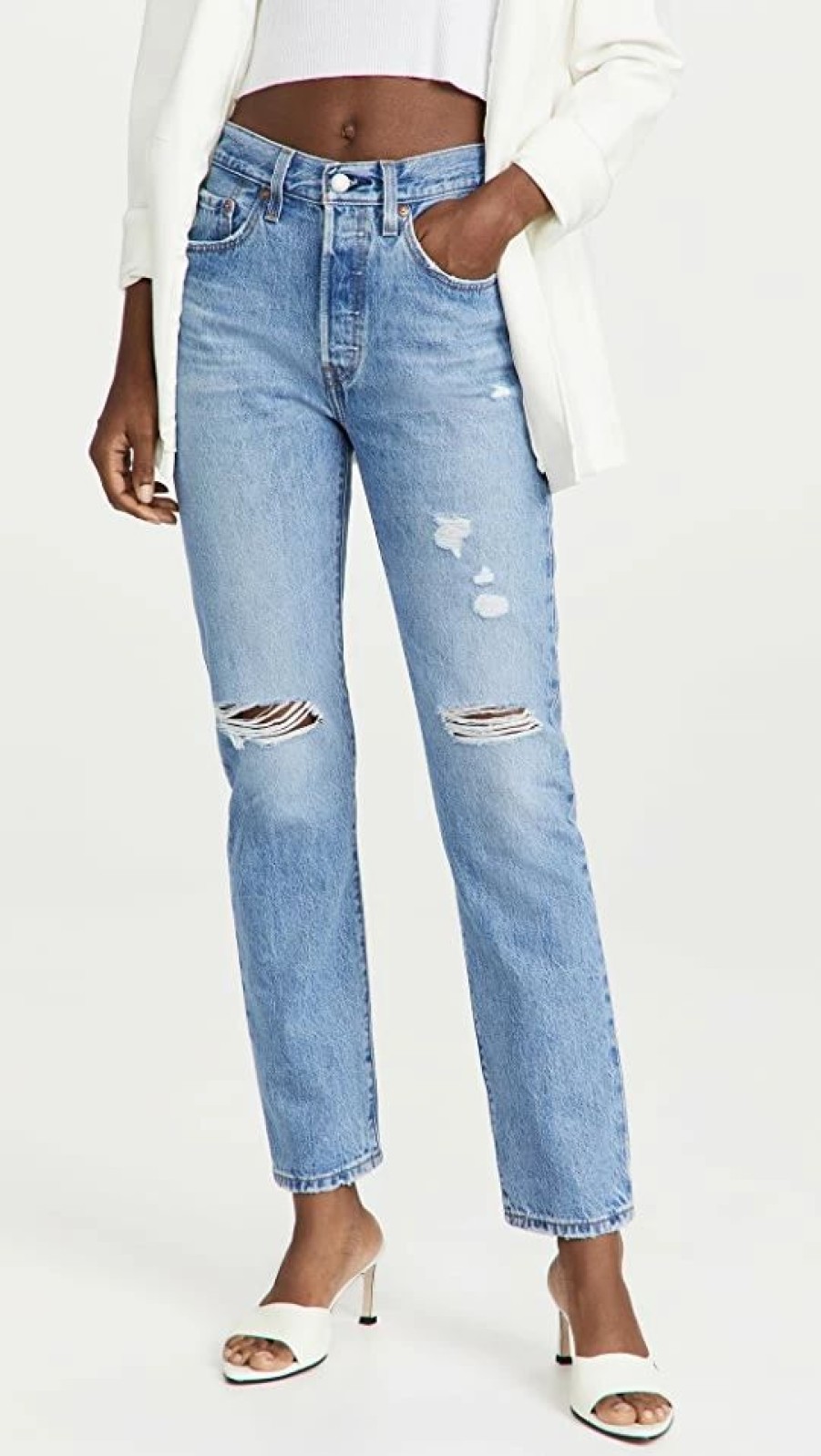 Distressed Jeans * | Cheap Levi'S 501 Jeans Athens Crown With Destruction