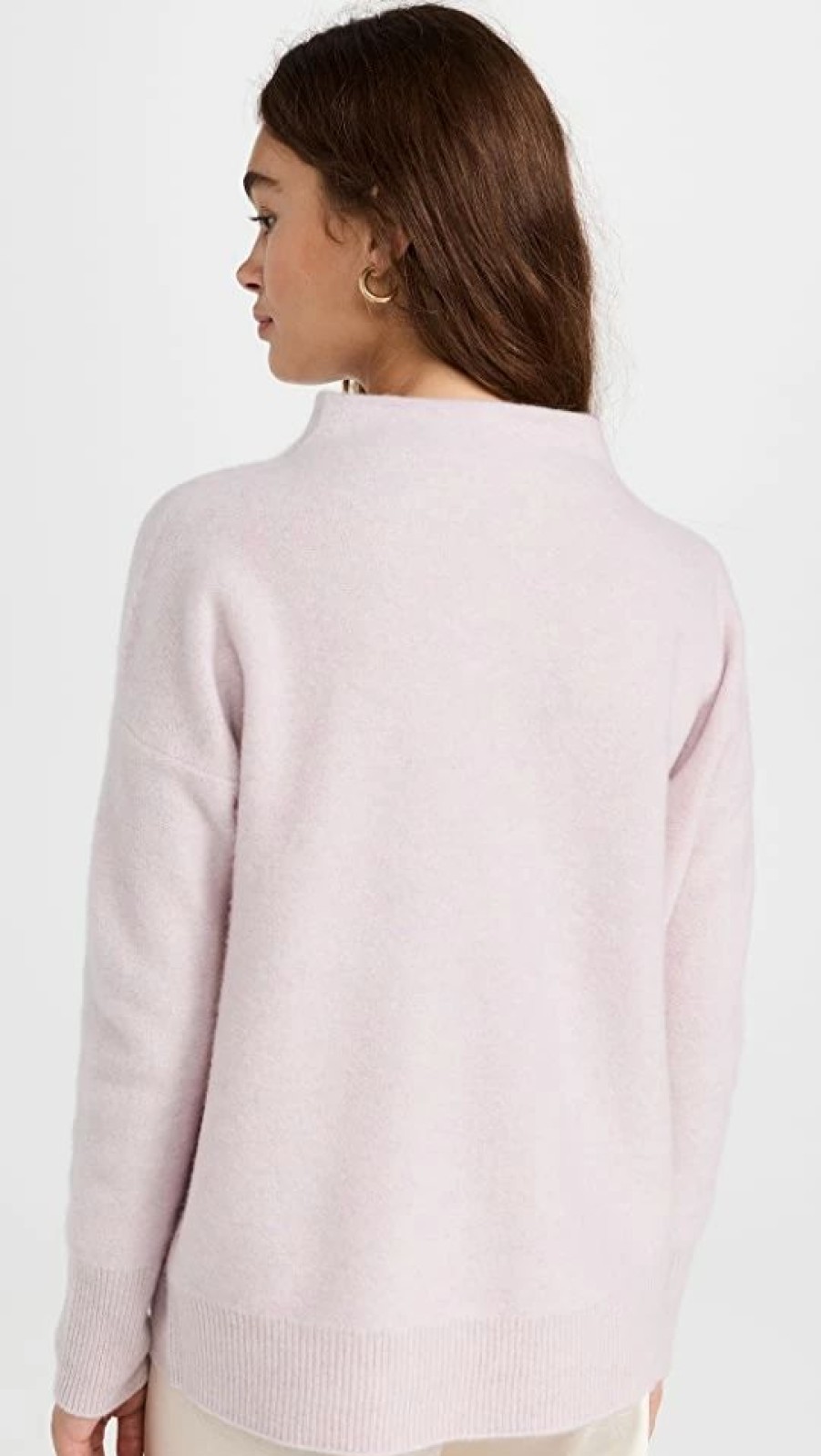 Turtle & Mock Necks * | Top 10 Vince Funnel Neck Cashmere Sweater Pale Iris