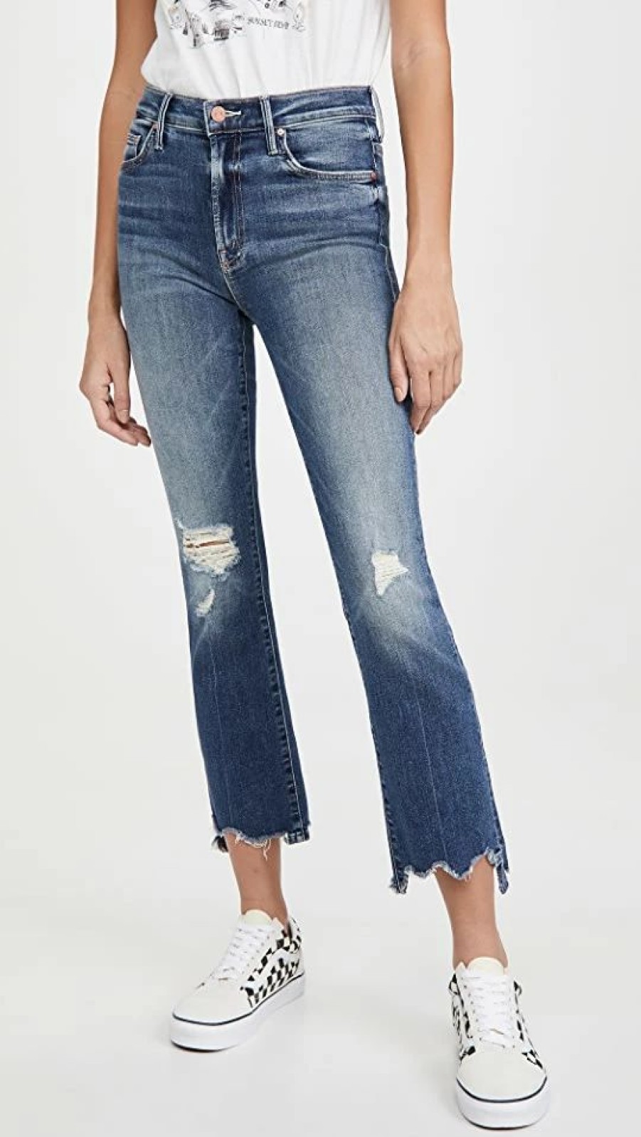 Distressed Jeans * | Budget Mother The Insider Crop Step Chew Jeans Dancing On Coals